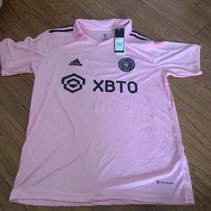 Lionel Messi #10 adidas Pink Miami Home Jersey